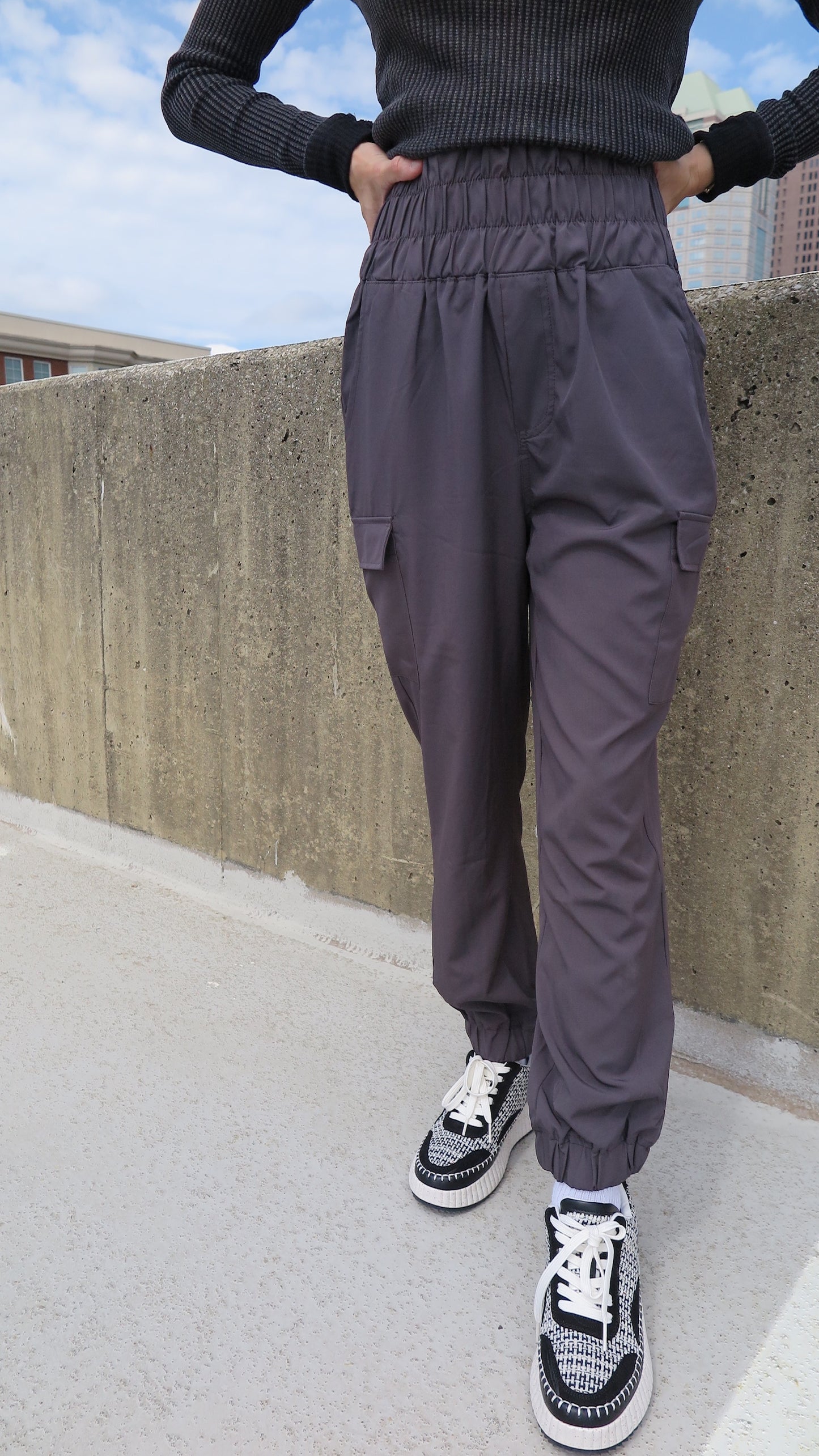 On My Way Cargo Joggers (Charcoal)