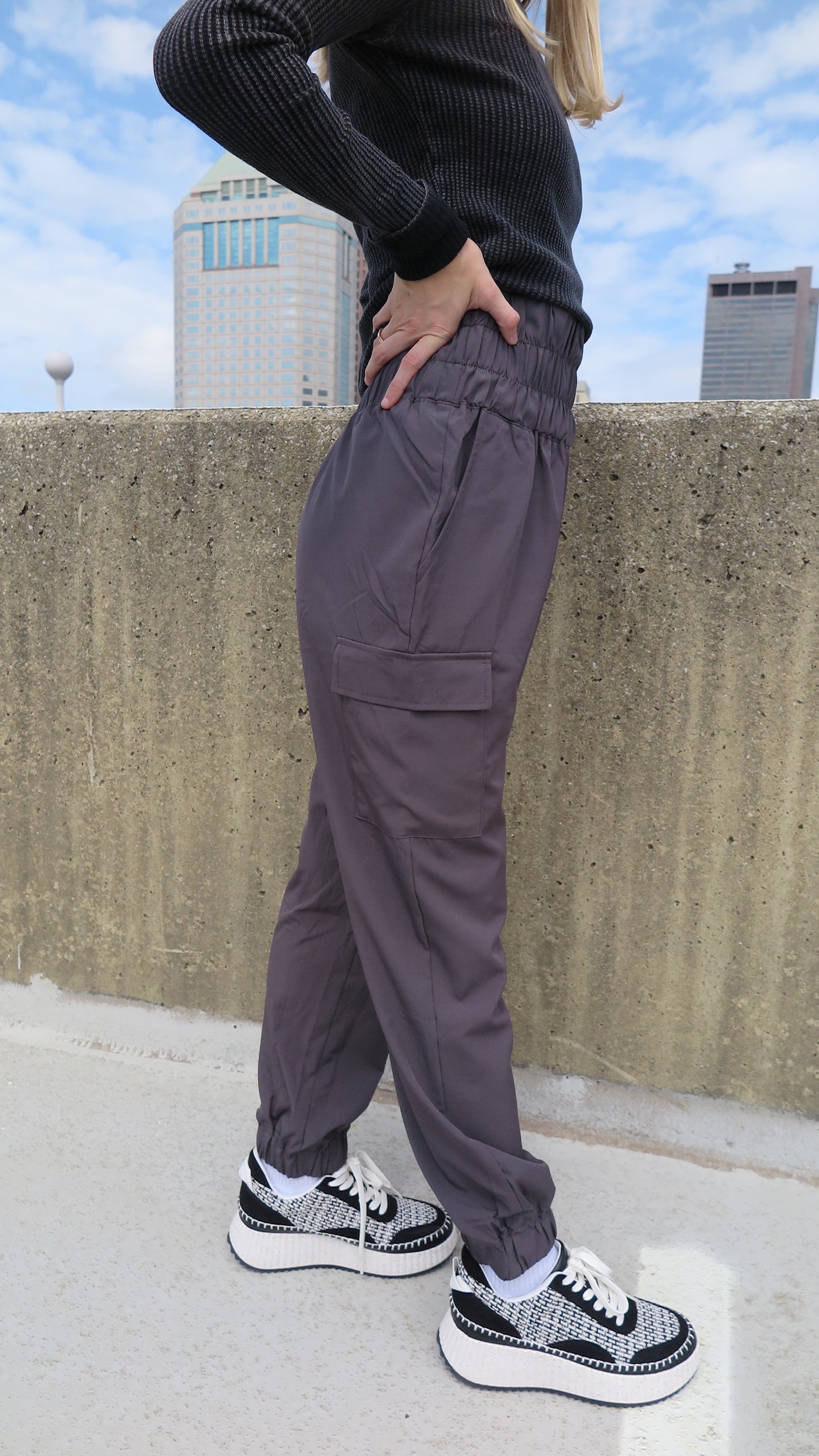 On My Way Cargo Joggers (Charcoal)