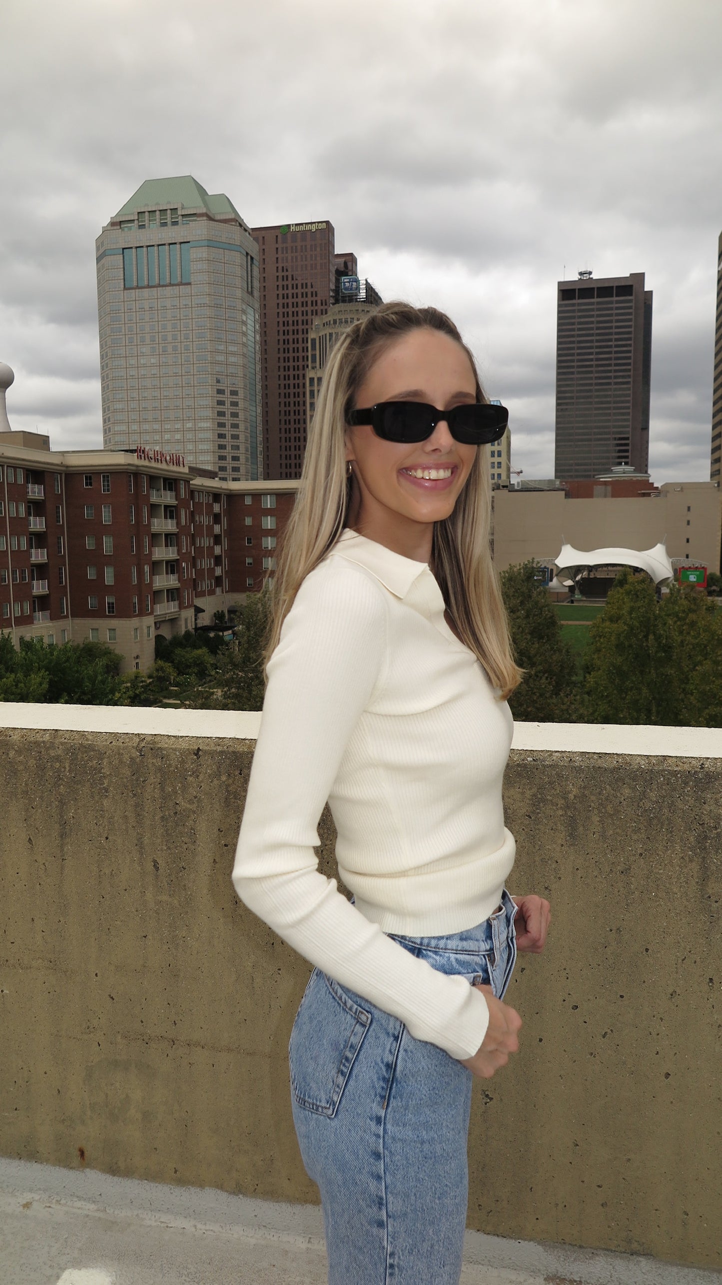 Ivy League Collared Long Sleeve Top (Sweet Cream)