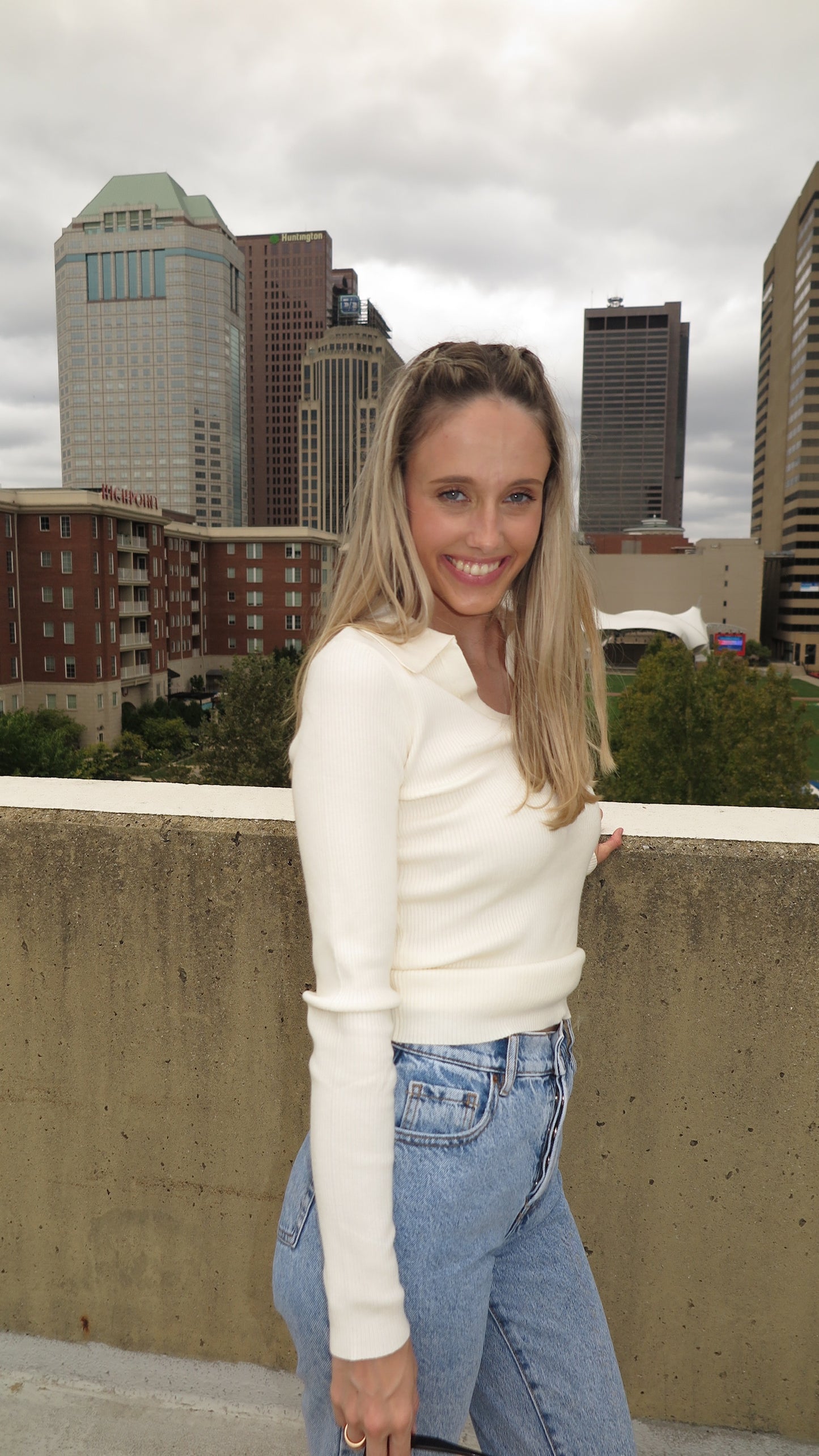 Ivy League Collared Long Sleeve Top (Sweet Cream)