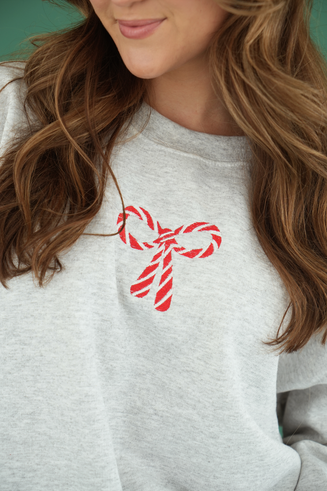 Peppermint Bow Sweatshirt