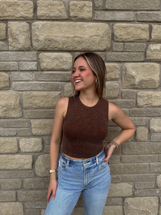 Essential Seamless Tank (Brown)