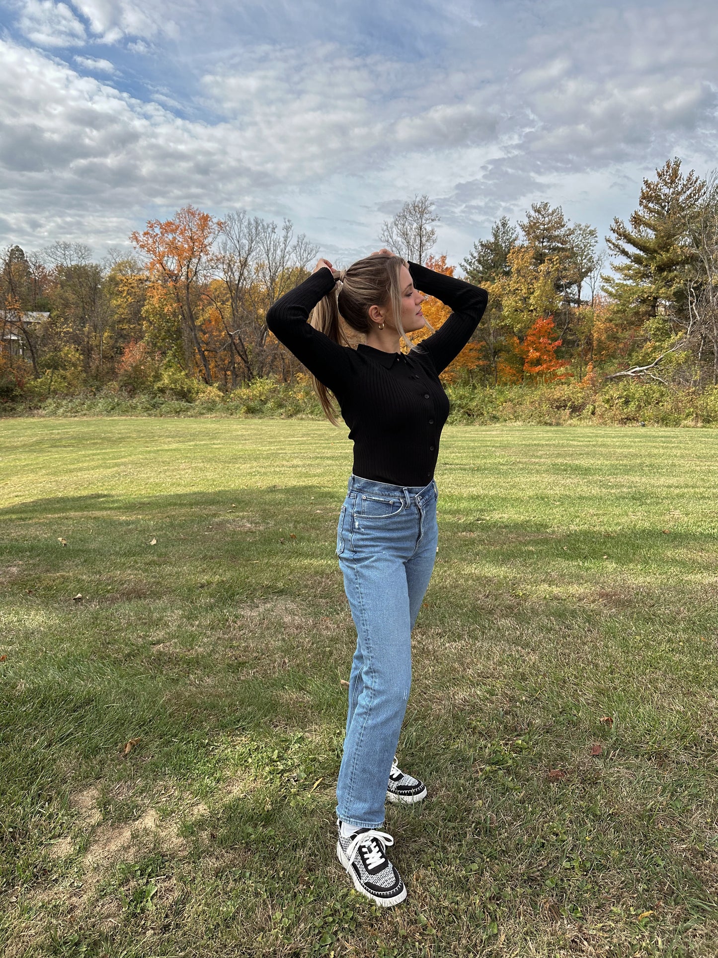 Emma Collared Top (Black)