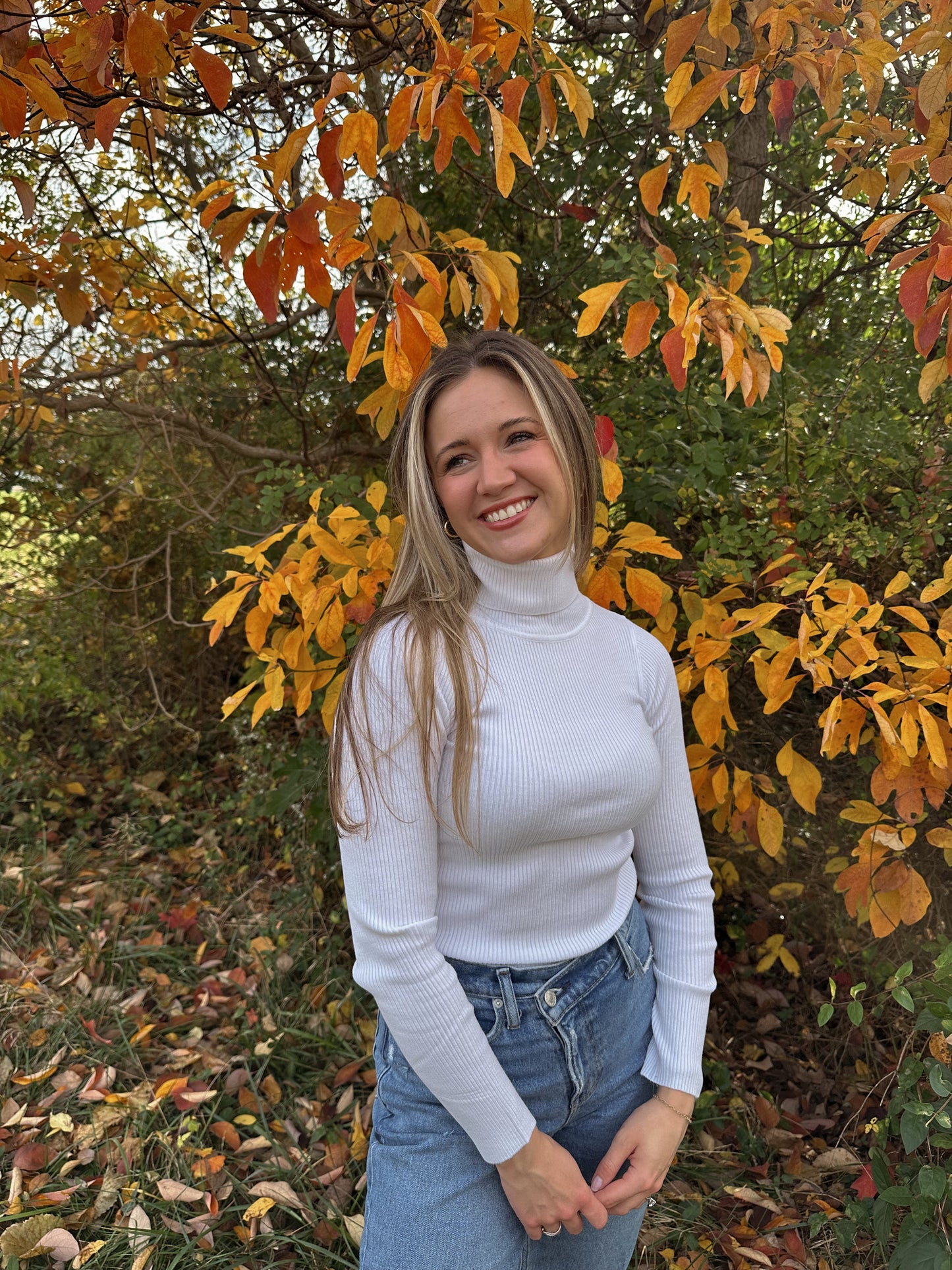 Timeless Turtleneck Long Sleeve (White)