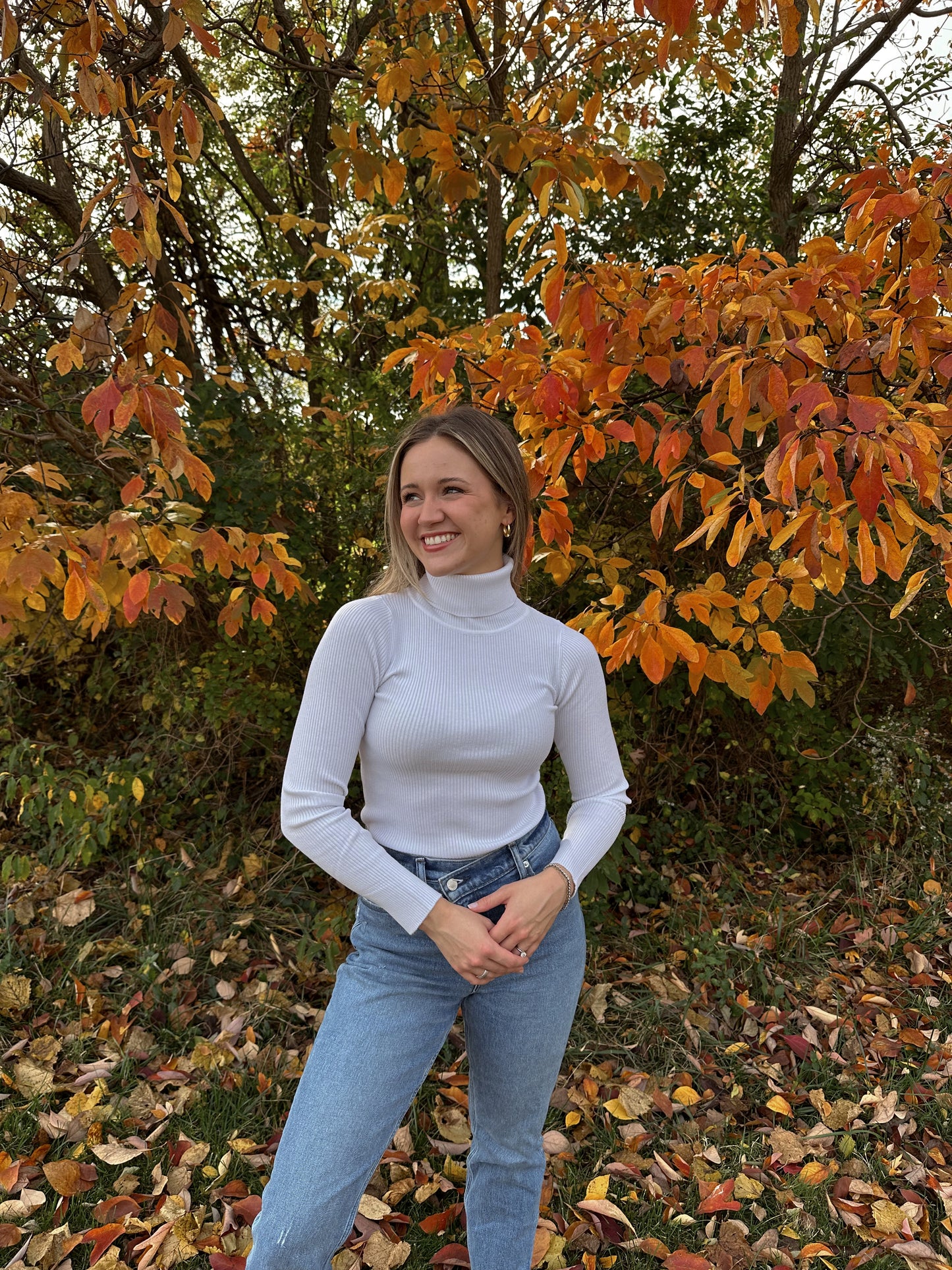 Timeless Turtleneck Long Sleeve (White)