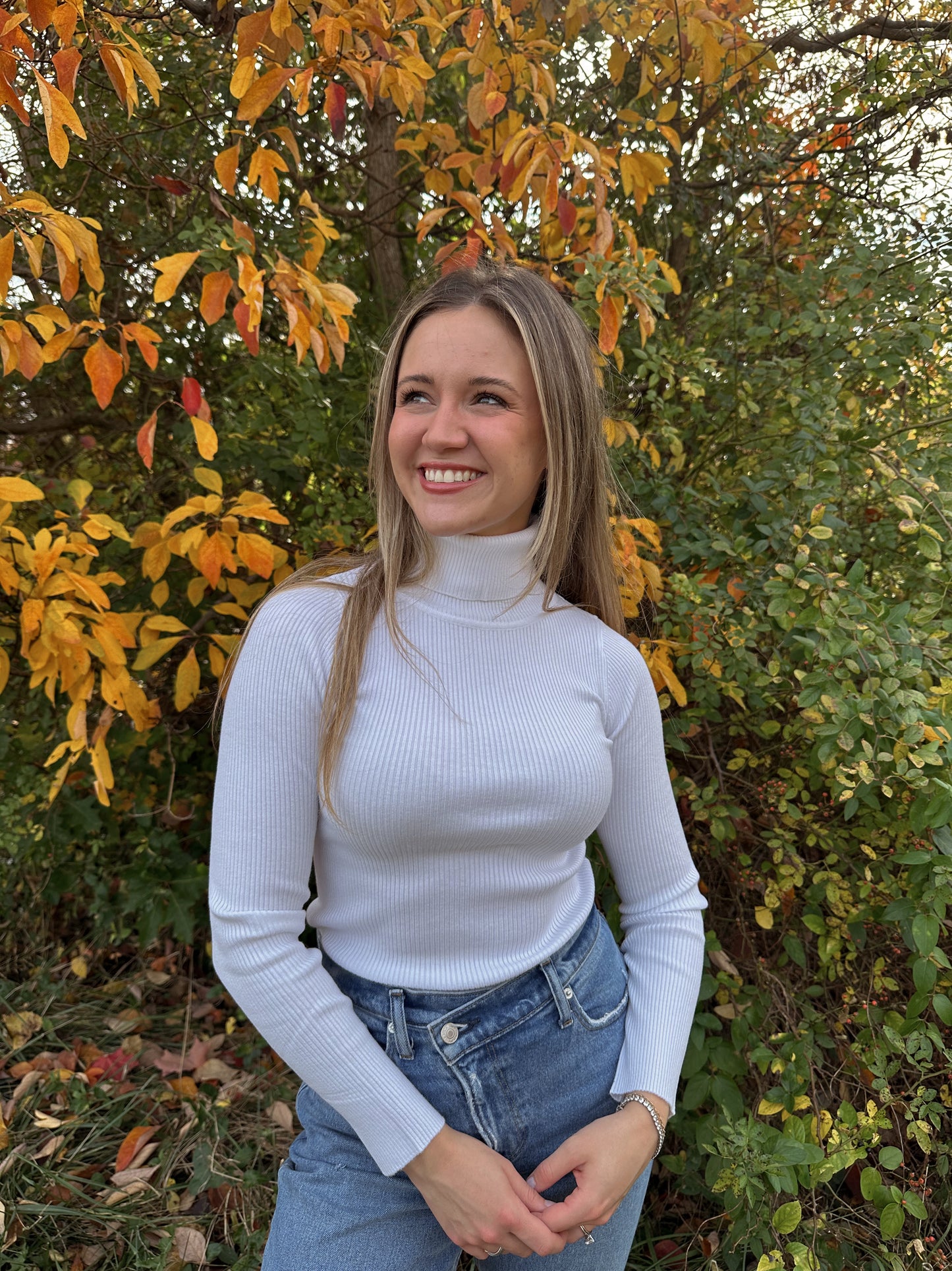 Timeless Turtleneck Long Sleeve (White)