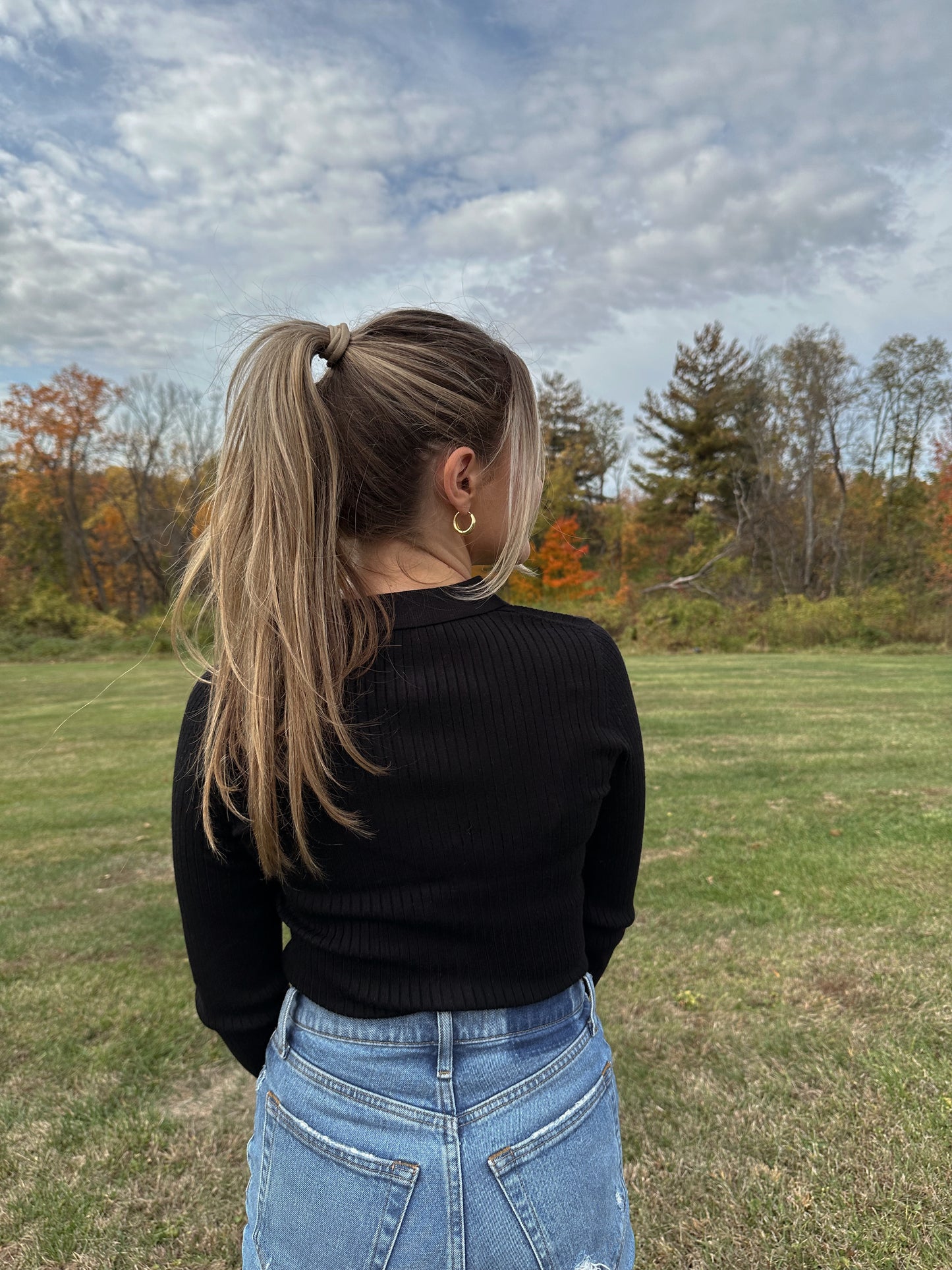 Emma Collared Top (Black)