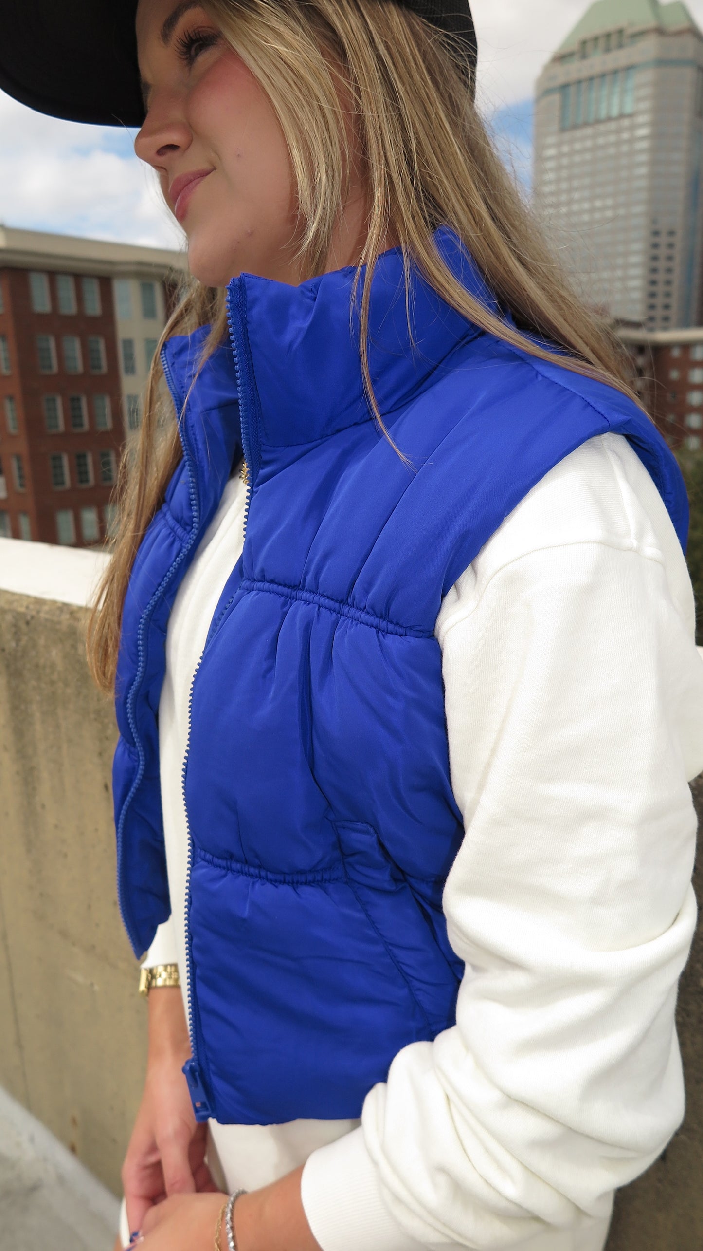 Ready For It? Puffer Vest (Royal)