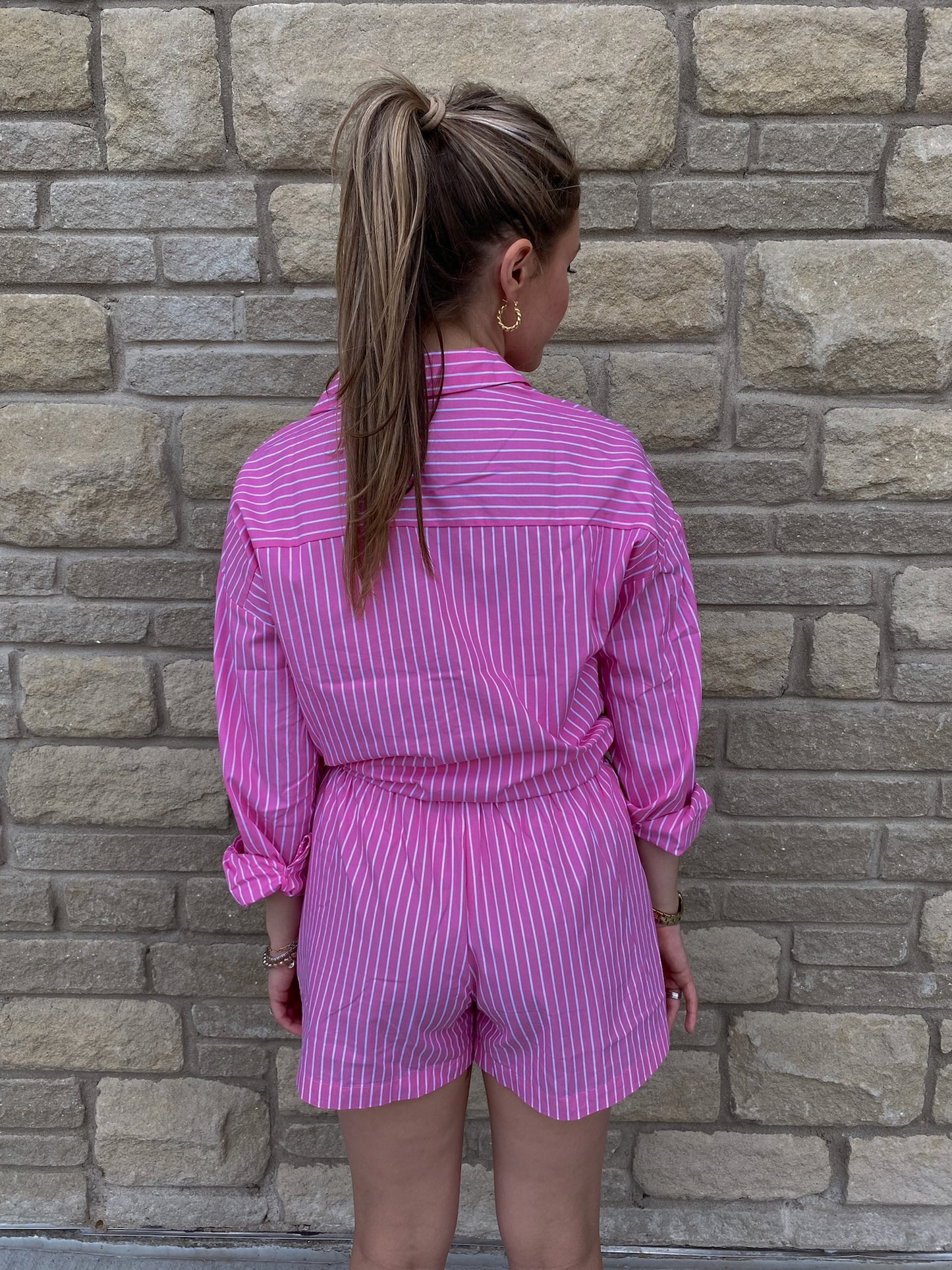 Sunday Stripe PJ Set (Pink)